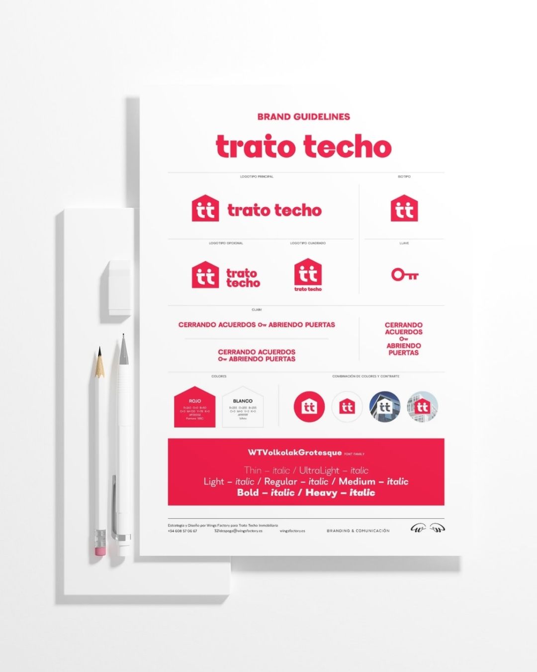 Brand guidelines consultoría inmobiliaria Trato Techo