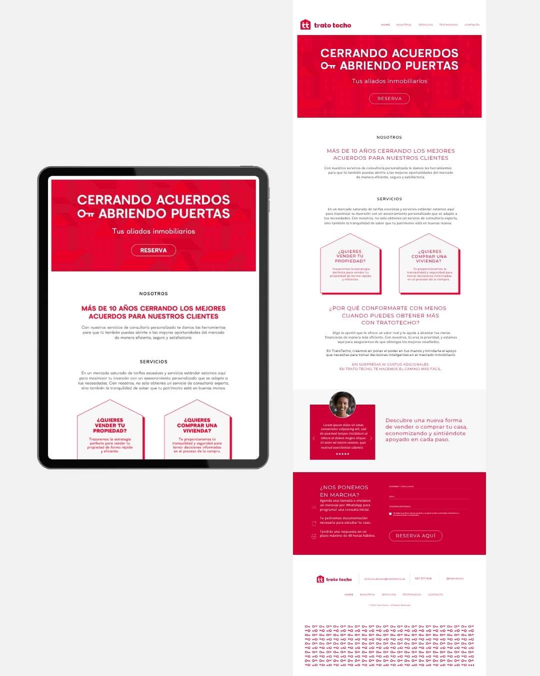 Diseño One Page Trato Techo Consultoría Inmobiliaria